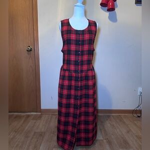 Pendleton Red and Black Plaid Midi Dress